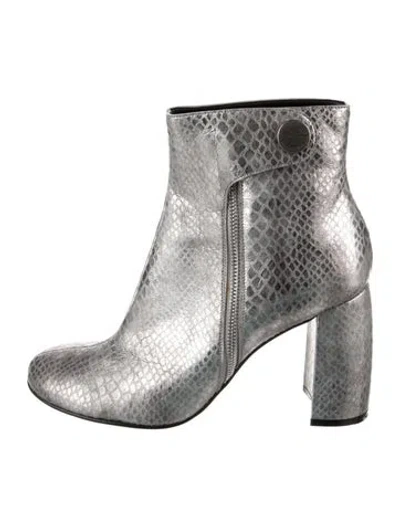 Pre-owned Stella Mccartney Leather Printed Boots In Silver