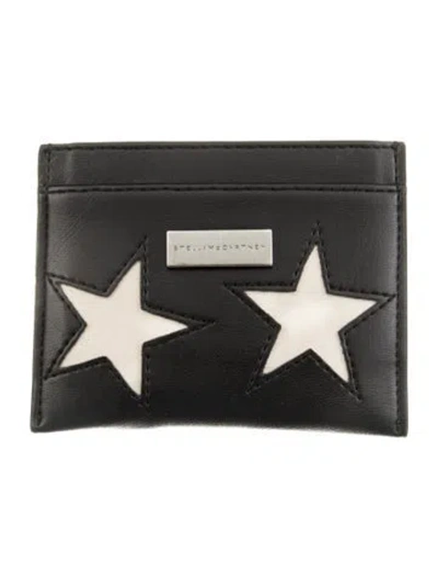 Pre-owned Stella Mccartney Leather Printed Card Holder In Black