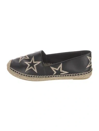 Pre-owned Stella Mccartney Leather Printed Espadrilles In Black