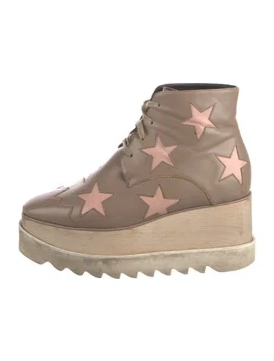 Pre-owned Stella Mccartney Leather Printed Lace-up Boots In Multi