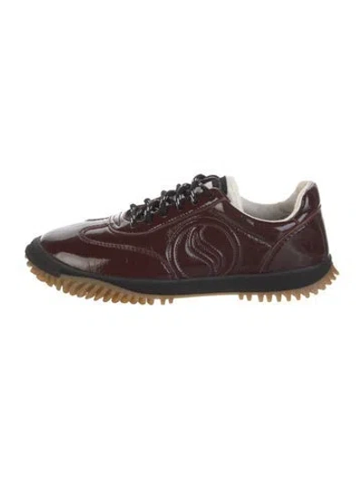 Pre-owned Stella Mccartney Leather Printed Sneakers In Burgundy