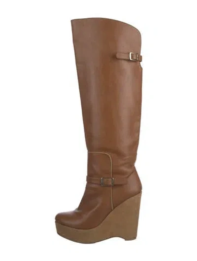 Pre-owned Stella Mccartney Leather Rain Boots In Brown