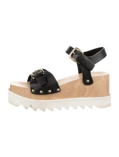Pre-owned Stella Mccartney Leather Sandals In Black/white