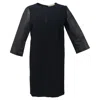 Stella Mccartney Leather Sleeve Dress In Black Cotton In Black