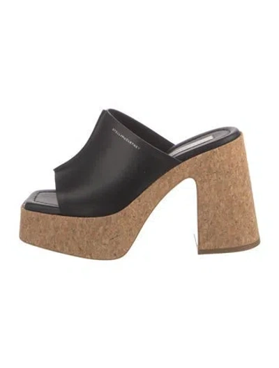 Pre-owned Stella Mccartney Leather Slides In Black