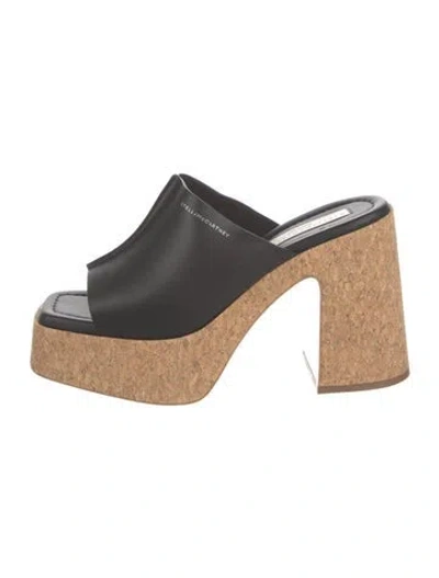 Pre-owned Stella Mccartney Leather Slides In Black