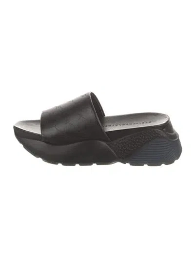 Pre-owned Stella Mccartney Leather Slides In Black