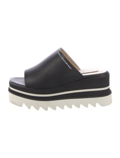 Pre-owned Stella Mccartney Leather Slides In Black