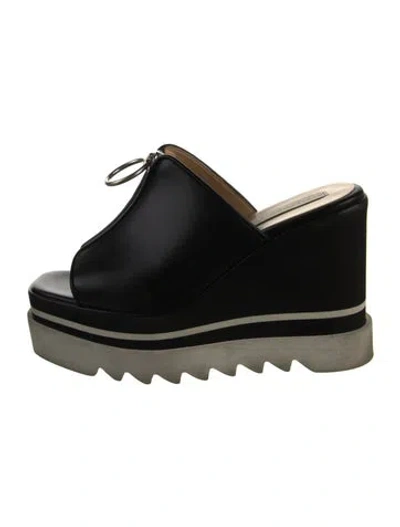 Pre-owned Stella Mccartney Leather Slides In Black
