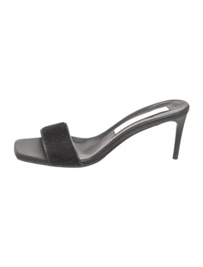 Pre-owned Stella Mccartney Leather Slides In Black