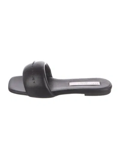 Pre-owned Stella Mccartney Leather Slides In Black