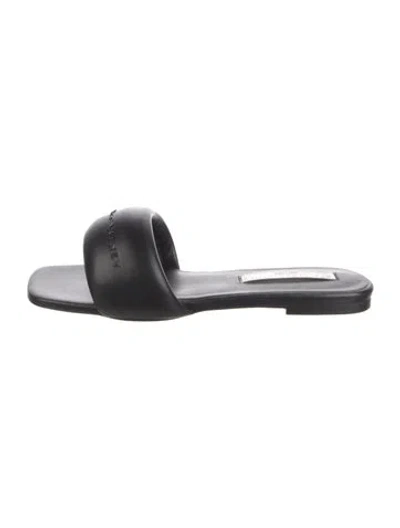 Pre-owned Stella Mccartney Leather Slides In Black