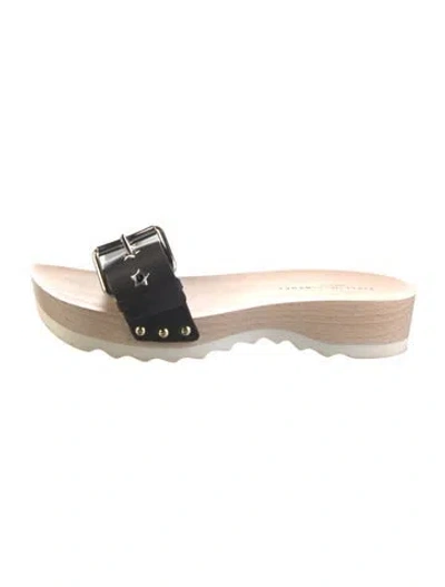 Pre-owned Stella Mccartney Leather Slides In Black/neutrals