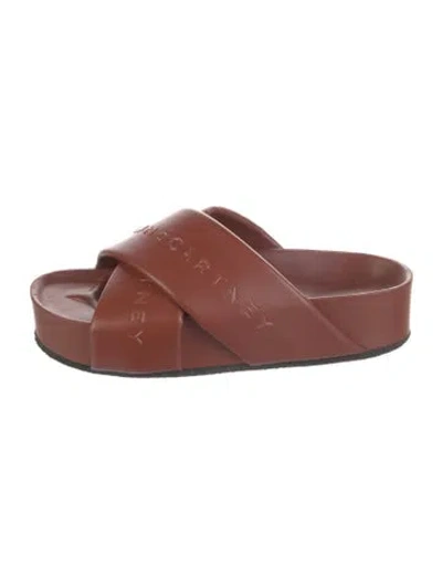 Pre-owned Stella Mccartney Leather Slides In Brown
