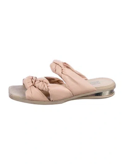 Pre-owned Stella Mccartney Leather Slides In Neutral