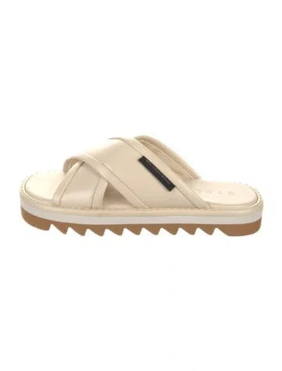 Pre-owned Stella Mccartney Leather Slides In Neutral