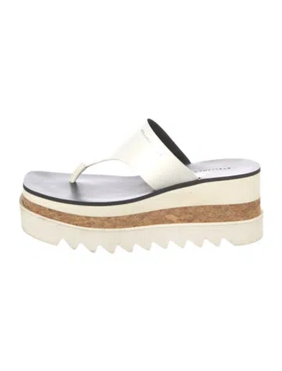 Pre-owned Stella Mccartney Leather Slides In White
