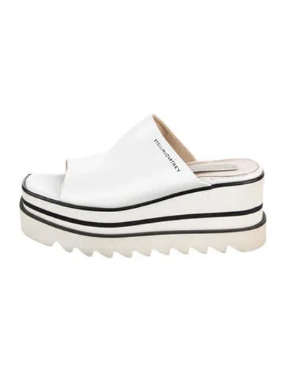 Pre-owned Stella Mccartney Leather Slides In White