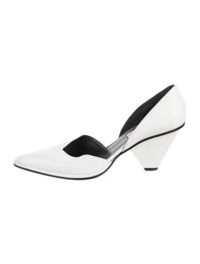 Pre-owned Stella Mccartney Leather Slingback Pumps In White
