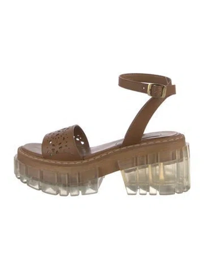 Pre-owned Stella Mccartney Leather Slingback Sandals In Neutral