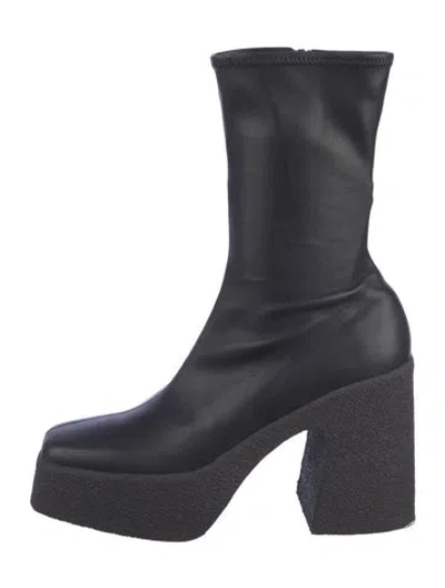 Pre-owned Stella Mccartney Leather Sock Boots In Black