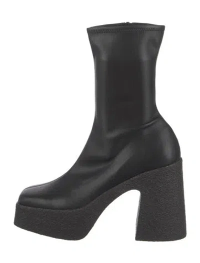 Pre-owned Stella Mccartney Leather Sock Boots In Black