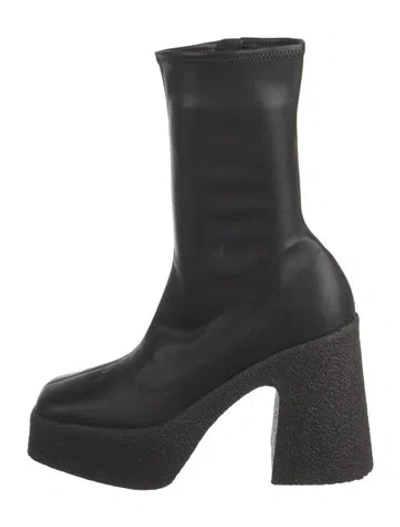 Pre-owned Stella Mccartney Leather Sock Boots In Black