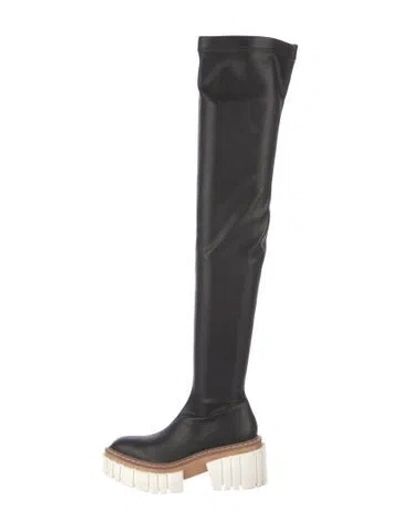 Pre-owned Stella Mccartney Leather Sock Boots In Black