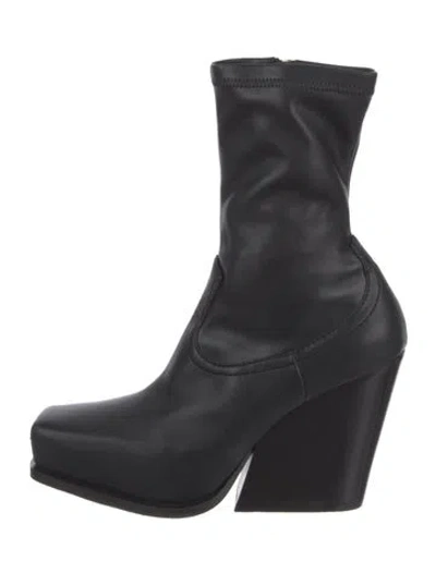 Pre-owned Stella Mccartney Leather Sock Boots In Black
