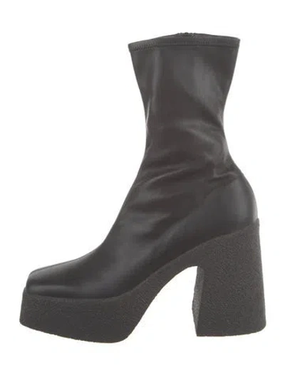Pre-owned Stella Mccartney Leather Sock Boots In Black