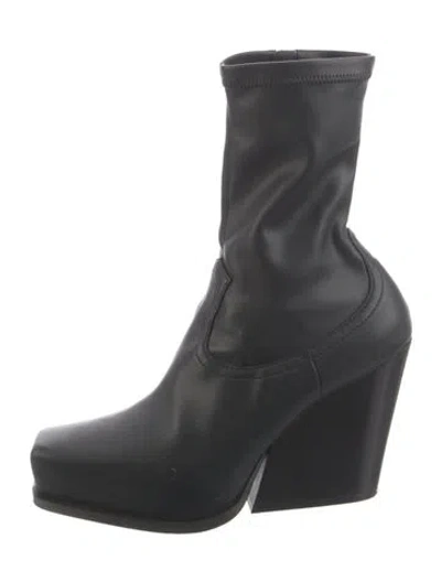 Pre-owned Stella Mccartney Leather Sock Boots In Black