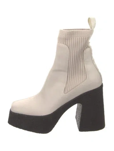 Pre-owned Stella Mccartney Leather Sock Boots In Neutral