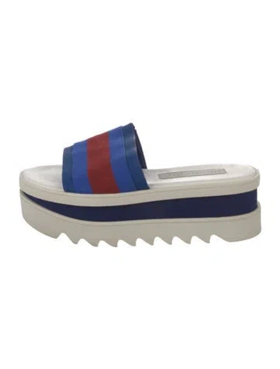 Pre-owned Stella Mccartney Leather Striped Slides In Multi