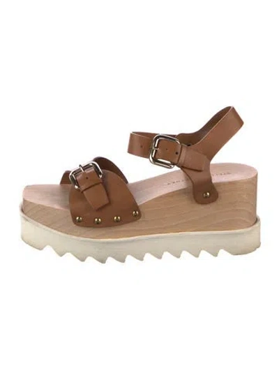 Pre-owned Stella Mccartney Leather Studded Accents Gladiator Sandals In Brown