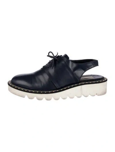 Pre-owned Stella Mccartney Leather Studded Accents Oxfords In Blue