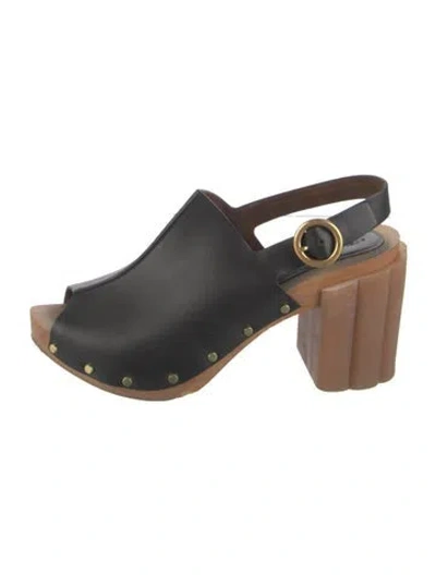 Pre-owned Stella Mccartney Leather Studded Accents Slingback Pumps In Black