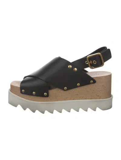 Pre-owned Stella Mccartney Leather Studded Accents Slingback Sandals
