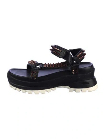 Pre-owned Stella Mccartney Leather Studded Accents Slingback Sandals In Black