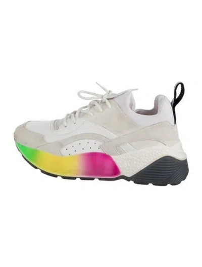 Pre-owned Stella Mccartney Leather Tie-dye Print Chunky Sneakers In White