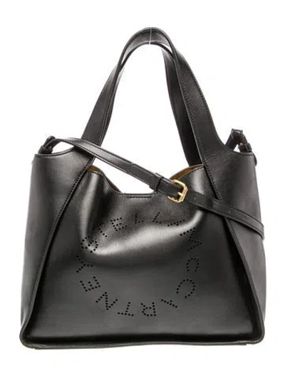 Pre-owned Stella Mccartney Leather Top Handle Bag In Black