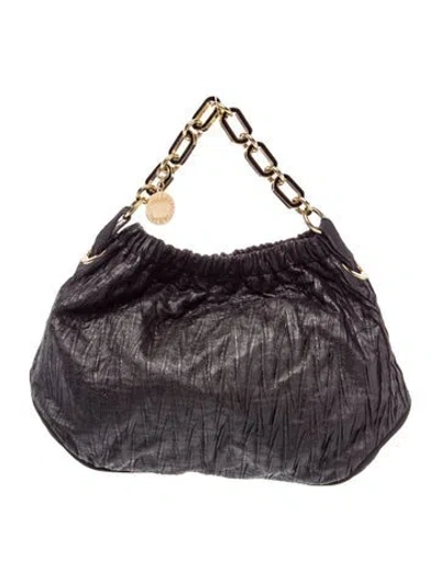 Pre-owned Stella Mccartney Leather Top Handle Bag In Black