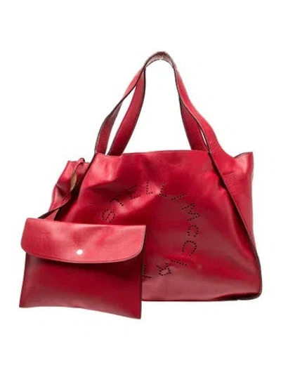 Pre-owned Stella Mccartney Leather Top Handle Bag In Red