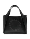 Stella Mccartney Leather Tote Bag With Logo Detail In Black