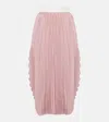Stella Mccartney Leather-trimmed Plissé Maxi Skirt In White