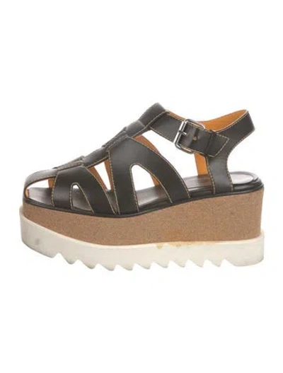 Pre-owned Stella Mccartney Leather T-strap Pumps In Blue