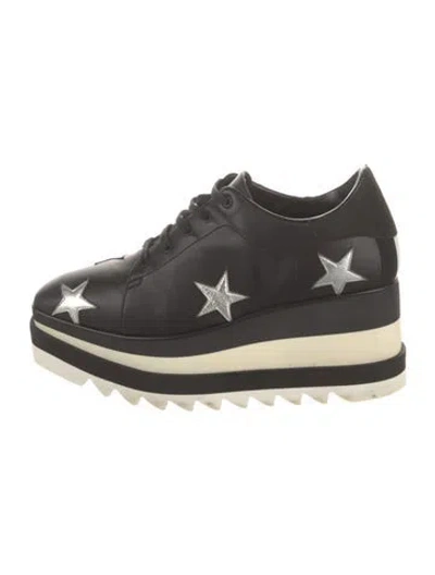 Pre-owned Stella Mccartney Leather Wedge Sneakers In Black