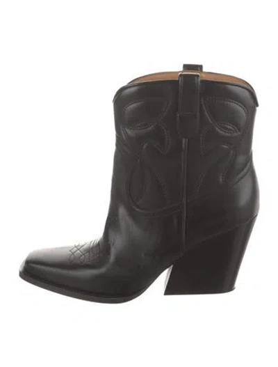 Pre-owned Stella Mccartney Leather Western Boots In Black