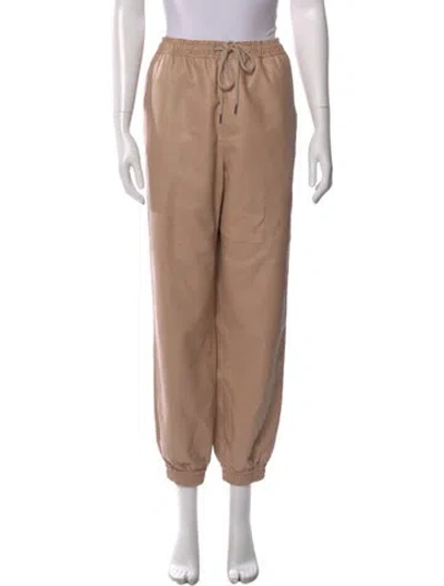 Pre-owned Stella Mccartney Leather Wide Leg Pants In Neutral