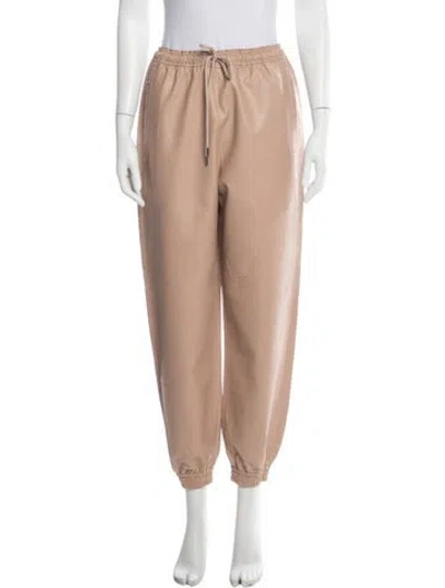 Pre-owned Stella Mccartney Leather Wide Leg Pants In Neutral