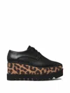 Stella Mccartney Leopard Elyse Platforms In Black